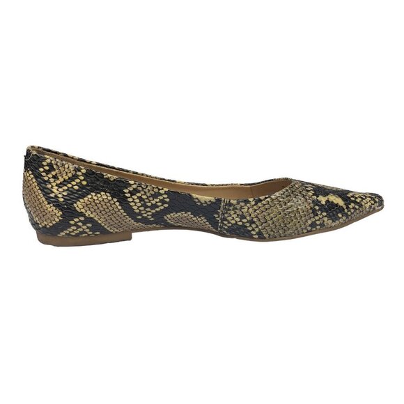 LUIZA BARCELOS Classic Python Embossed Pointed Toe Ballet Flats animal Print s 6 - Picture 9 of 13